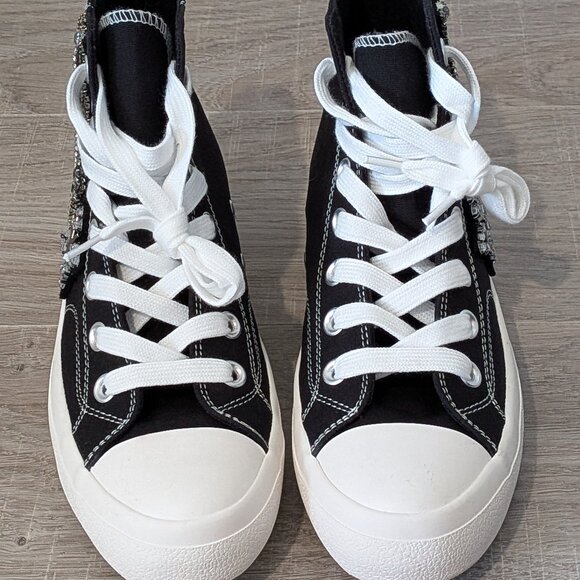 NWT Lauren Lorraine Black Jewel Sheena High Top Sneakers 7 - Picture 3 of 8